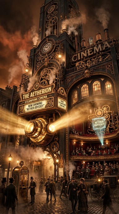Free Steampunk Cinema Palace Image - Steampunk, Cinema, Theater ...