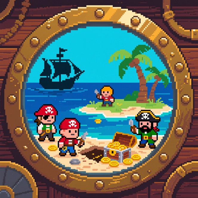 Free Pixel Pirate Paradise Image - Pirates, Treasure, Pixelart ...