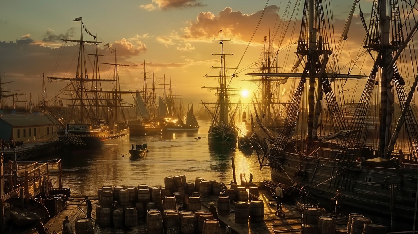 Free Sunset Harbor Scene Image - Sunset, Harbor, Ships | Download at ...