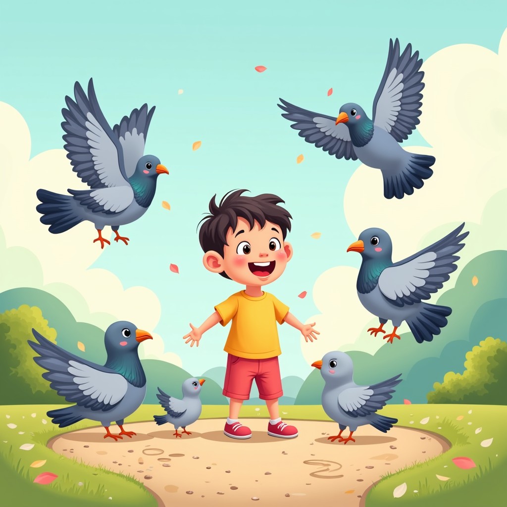 Free Joyful Bird Encounter Photo - Child, Pigeons, Park | Download at ...