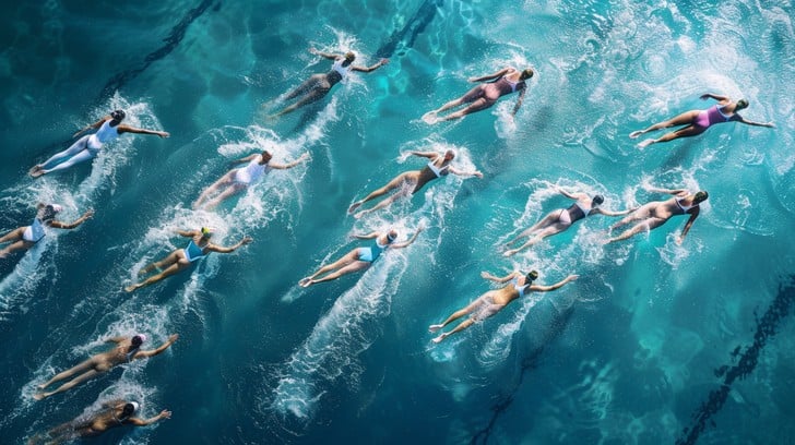 Free Swimmers Racing Intently Image - Swimming, Competition, Pool ...