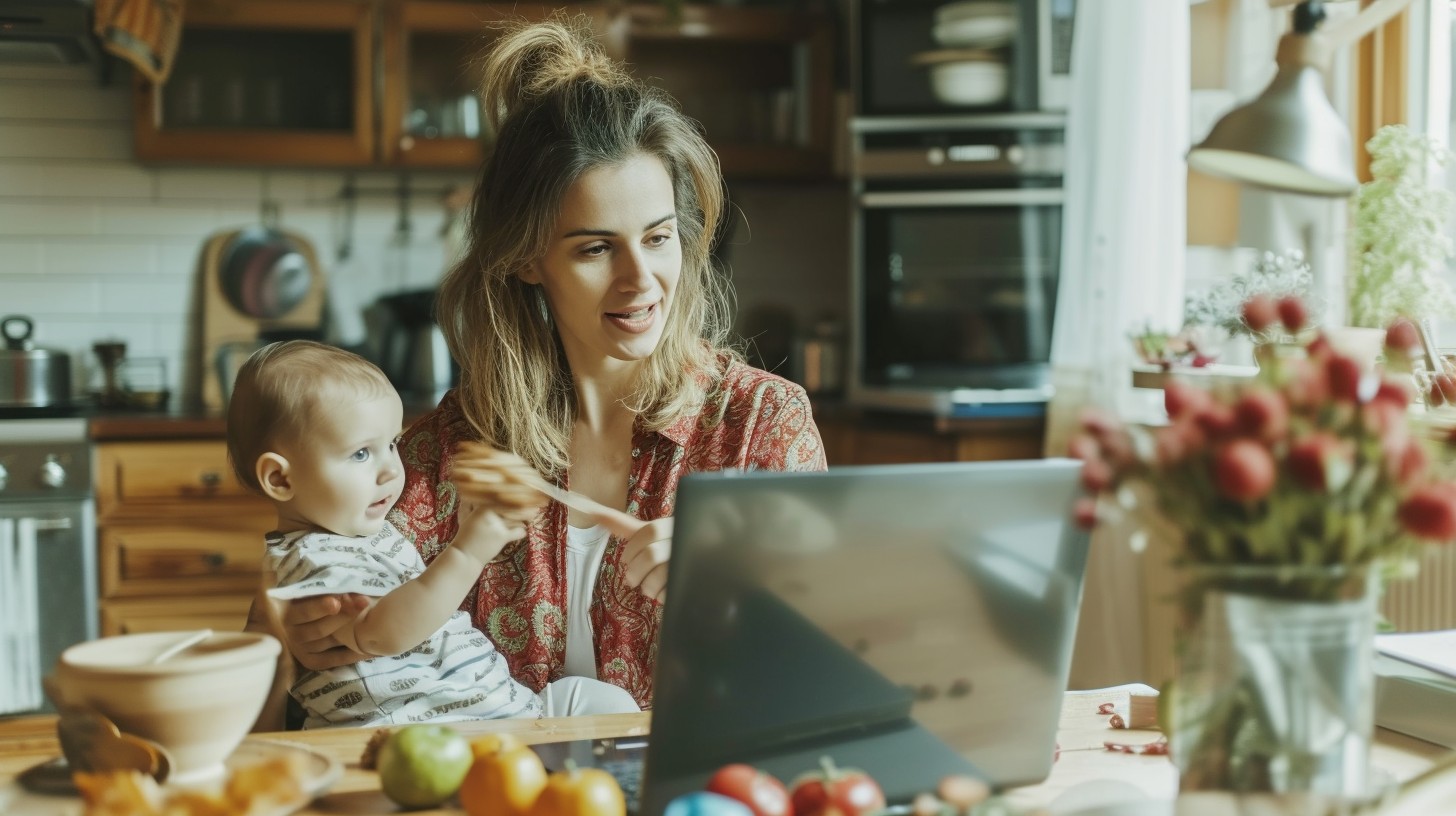 Multitasking Mom Free Multitasking Mom Time Photo - Motherhood, Laptop, Baby | Download ...