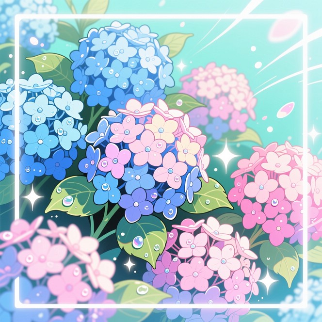 Free Magical Hydrangea Blooms Image - Hydrangea, Anime, Manga ...