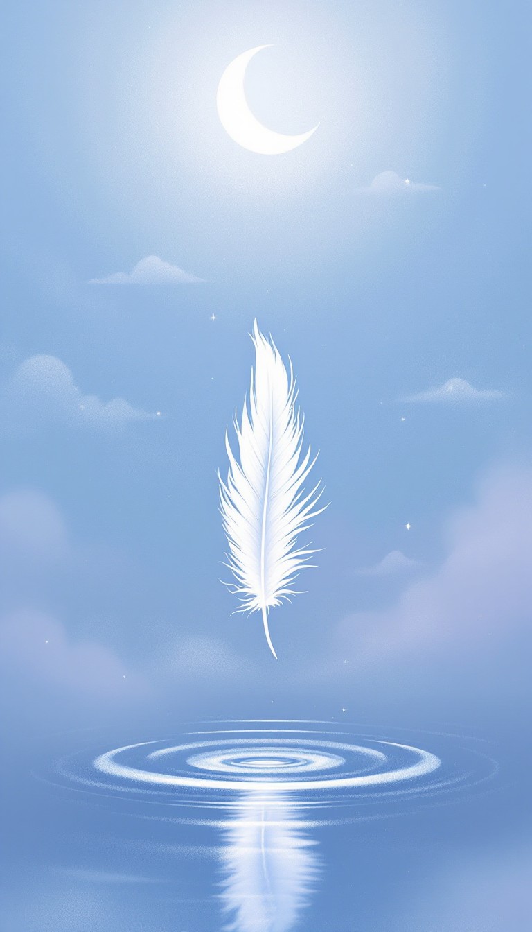 Free Feather Meets Reflection Photo - Feather, Moon, Reflection ...
