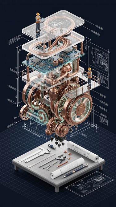 Free Mechanical Engine Blueprint Image - Isometric, 3d, Blueprint ...