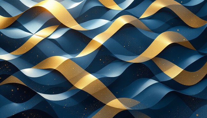 Wave Gold Ribbon Design Free Waves of Gold Image - Waves, Golden, Blue | Download at StockCake