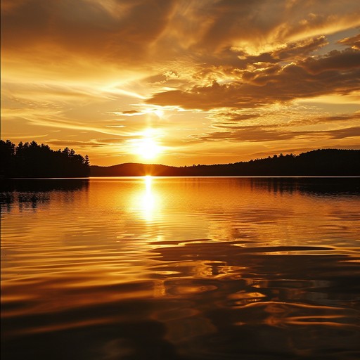Free Sunset Lake View Image - Sunset, Lake, Hills | Download at StockCake