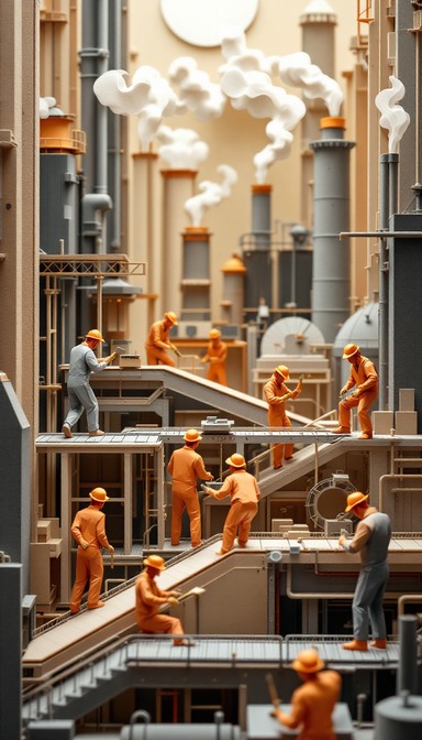 Free Paper Factory Workers Image - Papercraft, Origami, Diorama ...