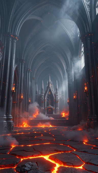 Free Infernal Cathedral Interior Image - Gothic, Cathedral, Lava ...