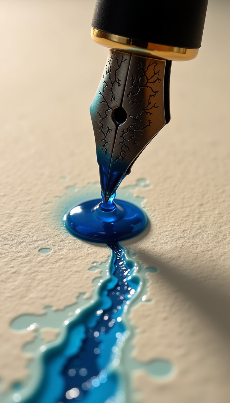 Paper With Ink Free Ink meets paper Image - Pen, Ink, Blue | Download at StockCake