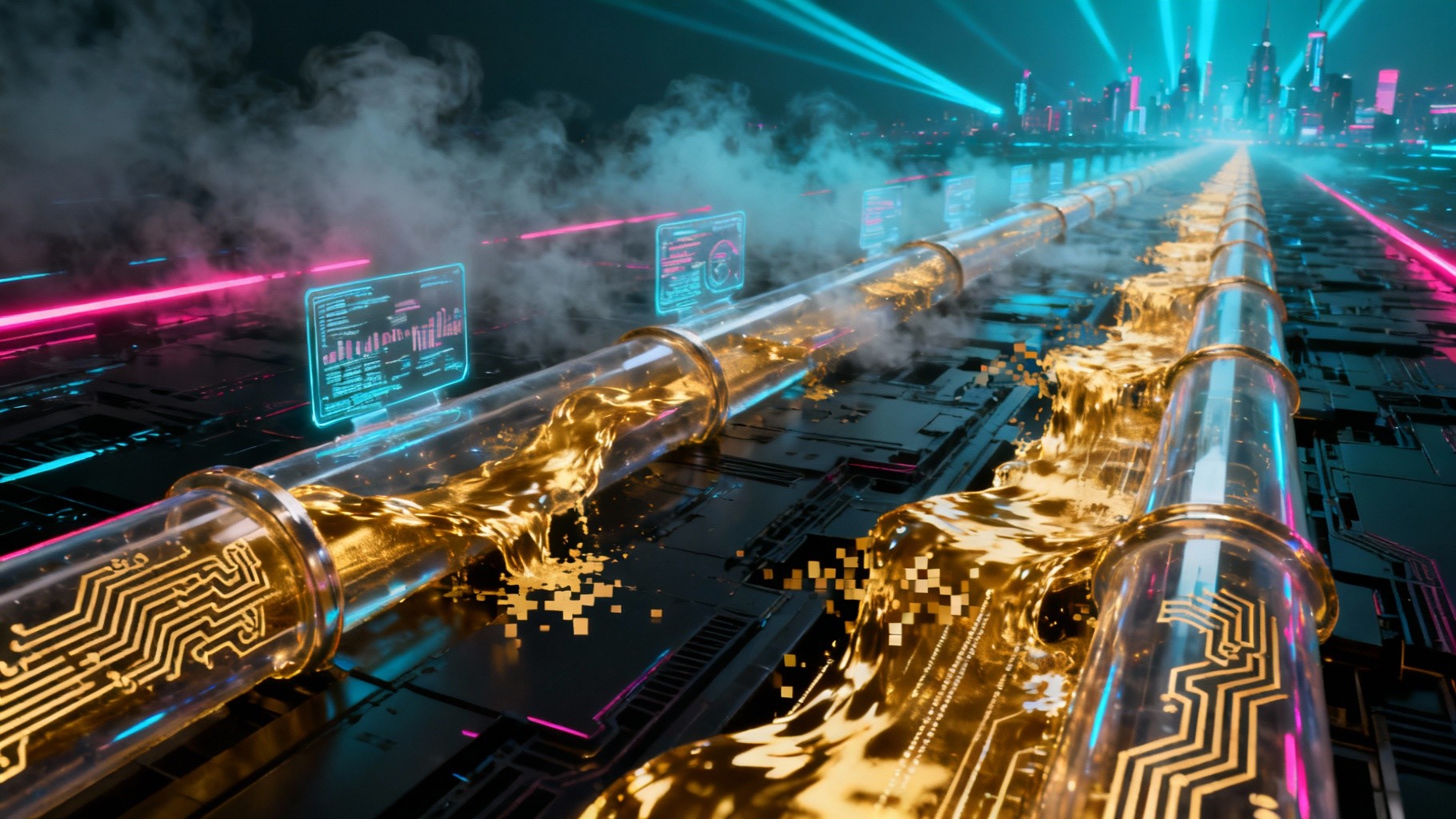 Free Digital Gold Flow Photo - Gold, Cyberpunk, Circuits | Download at ...