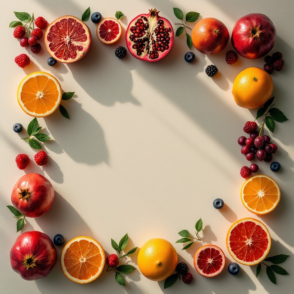 Free Seasonal Fruit Frame Image - Pomegranate, Citrus, Orange ...