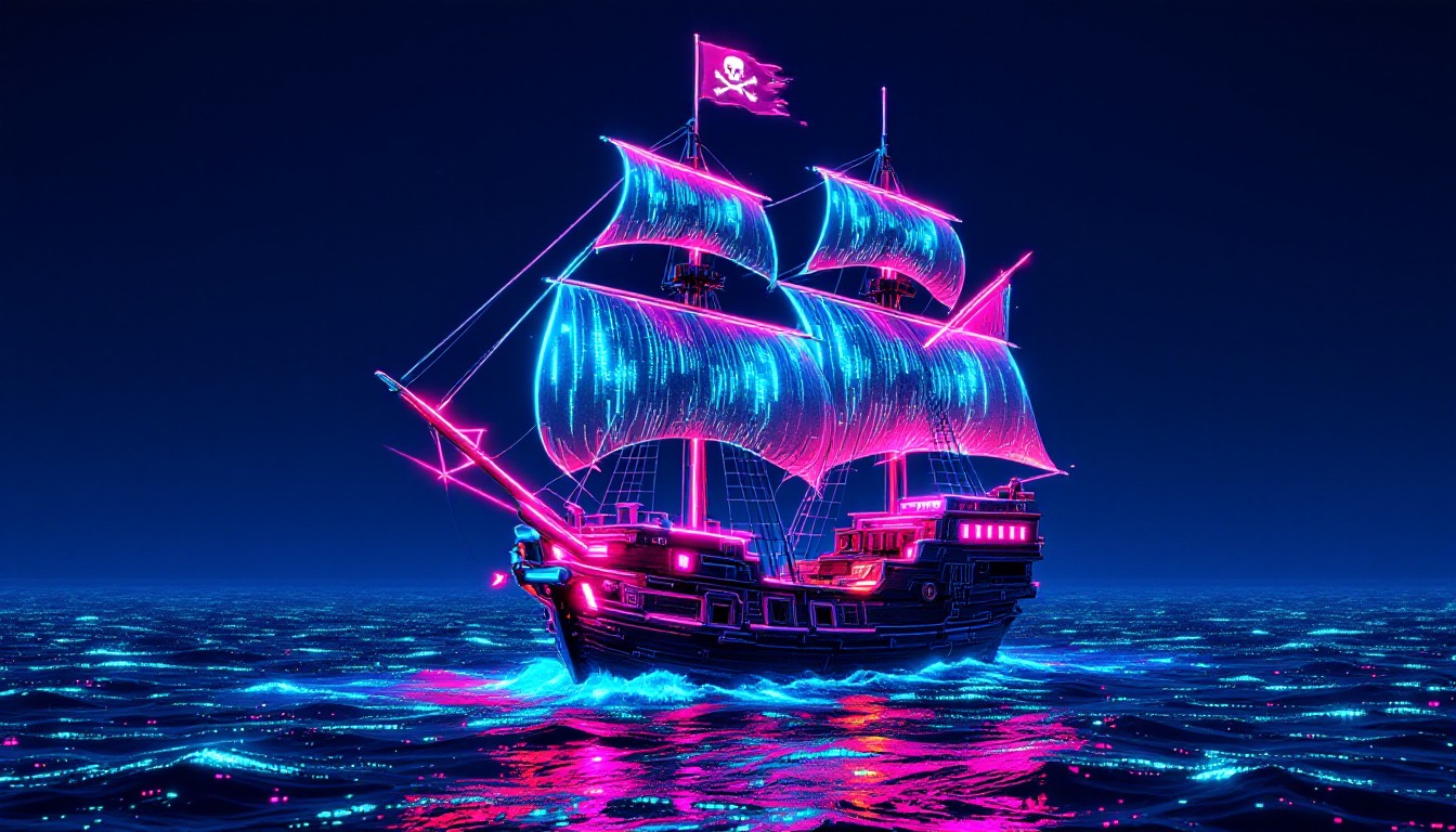 Free Neon Pirate Ship Photo - Cyberpunk, Pirate, Ship | Download at ...