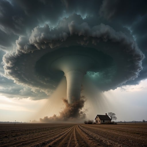 Free Rural Tornado Touchdown Image Tornado Supercell Storm
