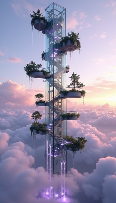 Free Celestial Glass Sanctuary Image - Tower, Floating, Sanctuary ...