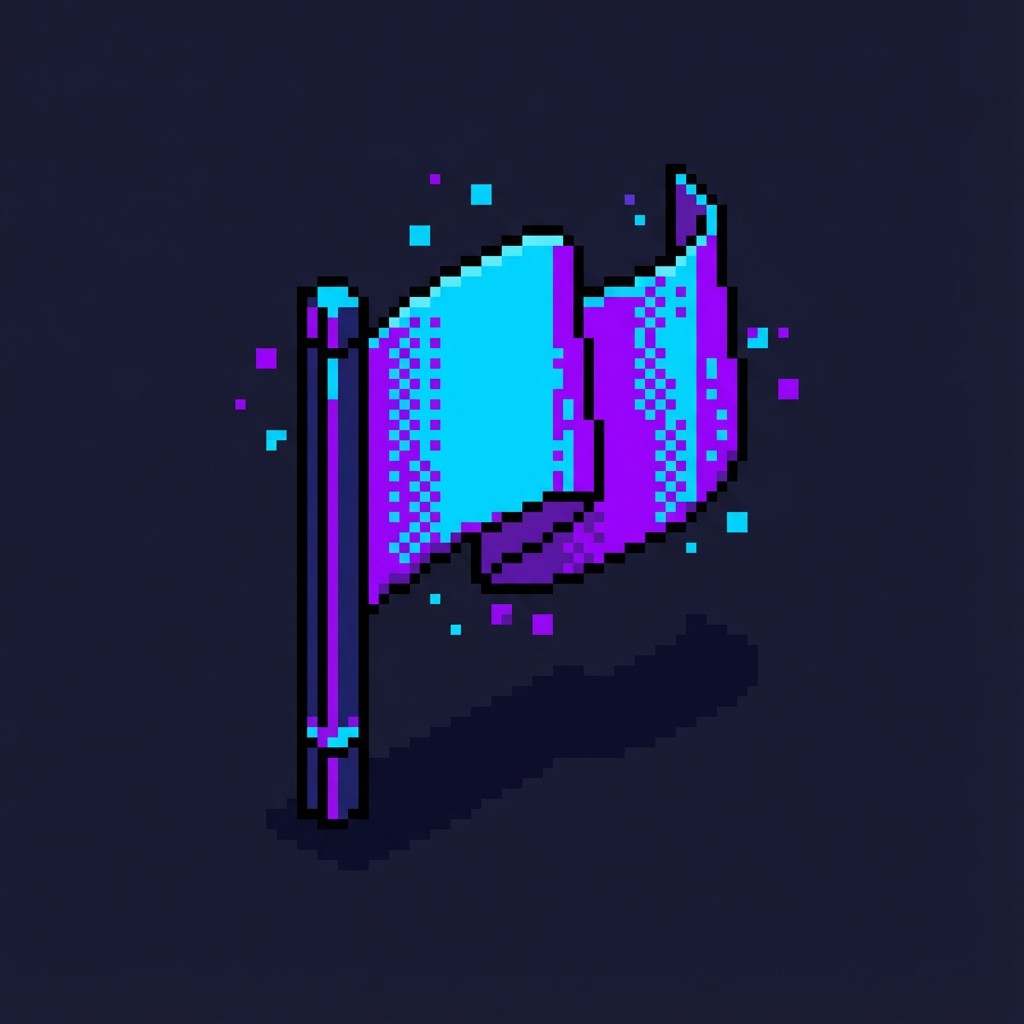Free Neon Pixel Flag Image - Pixel, Flag, Banner | Download at StockCake