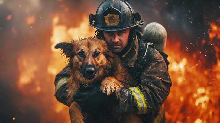 Free Firefighter Rescues Dog Image - Firefighter, Dog, Rescue ...