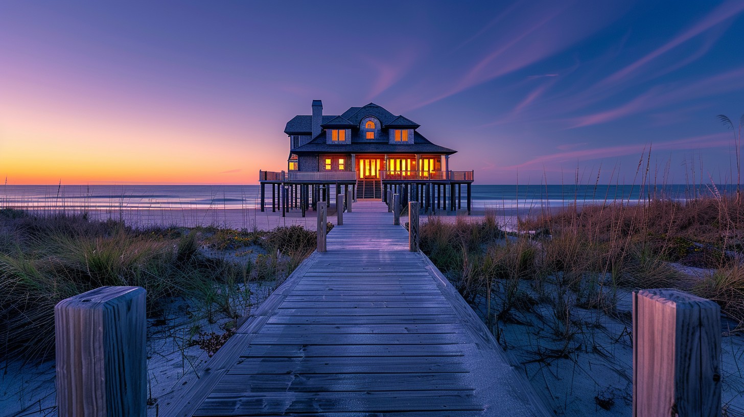 Free Beach House Sunset Image - Beach, House, Sunset | Download at ...