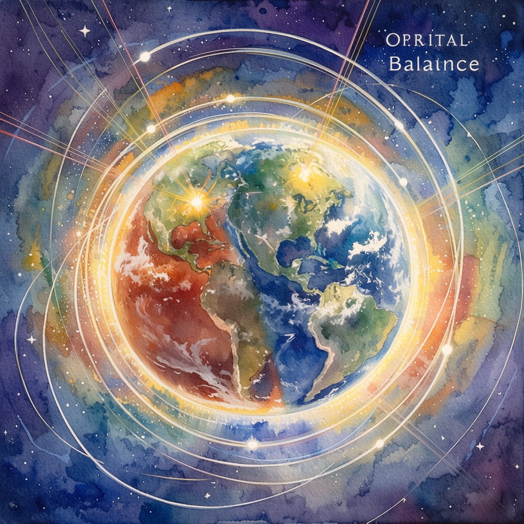 Cosmic Balance Science Free Cosmic Orbital Balance Photo - Watercolor, Illustration, Planets ...
