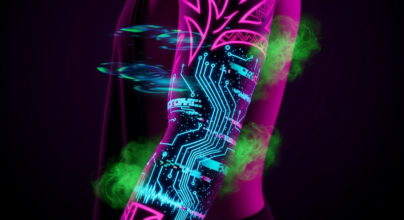 Free Cyberpunk Tattoo Glow Photo - Cyberpunk, Tattoo, Sleeve | Download ...