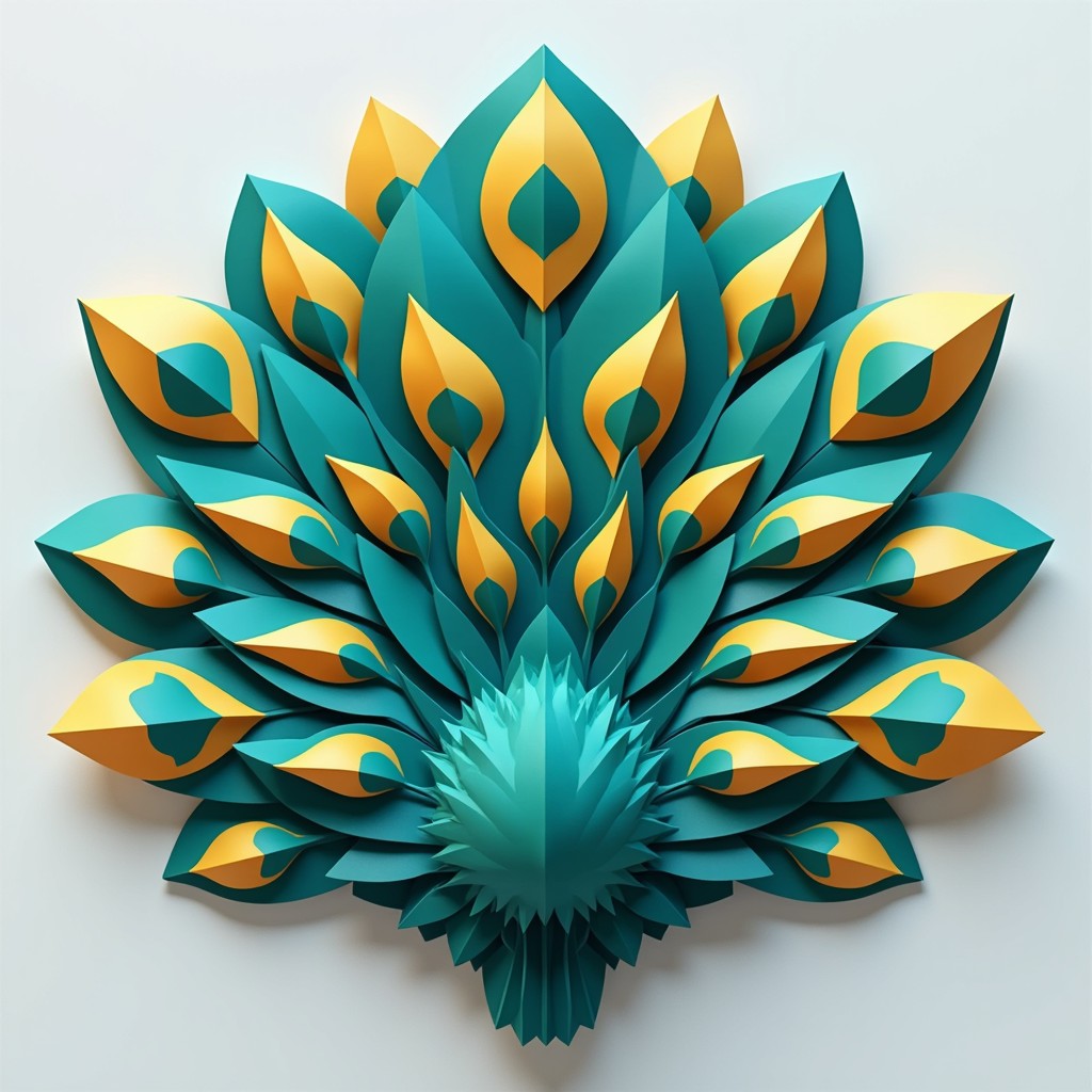 Free Geometric Peacock Display Image - Geometric, 3d, Teal | Download ...