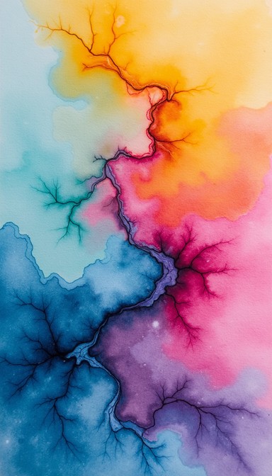 Different Color Rivers Merging Free Flowing Color Rivers Image - Watercolor, Ethereal, Flowing ...