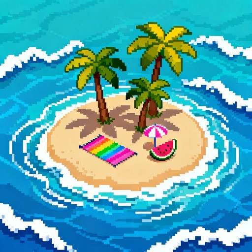 Free Pixelated Island Paradise Image - Pixelart, Island, Summer ...