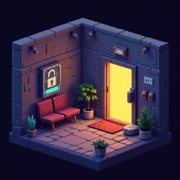 Free Secure Pixel Haven Image - Pixel, Isometric, Secure | Download at ...