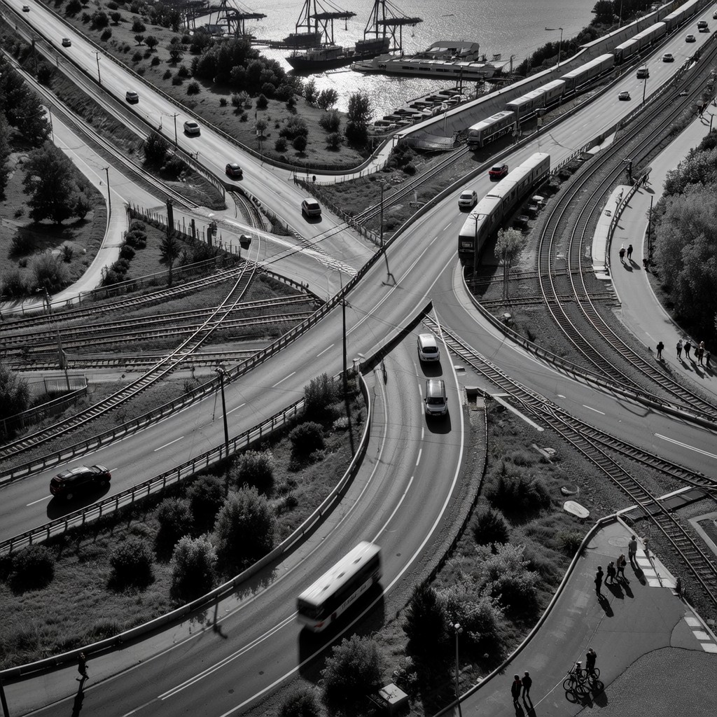 Interchange Theme Free Interchange in Monochrome Image - Interchange, Highway ...