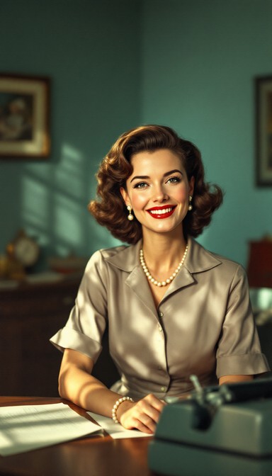 Iconic Secretary Free Midcentury Office Scene Image | Download at StockCake