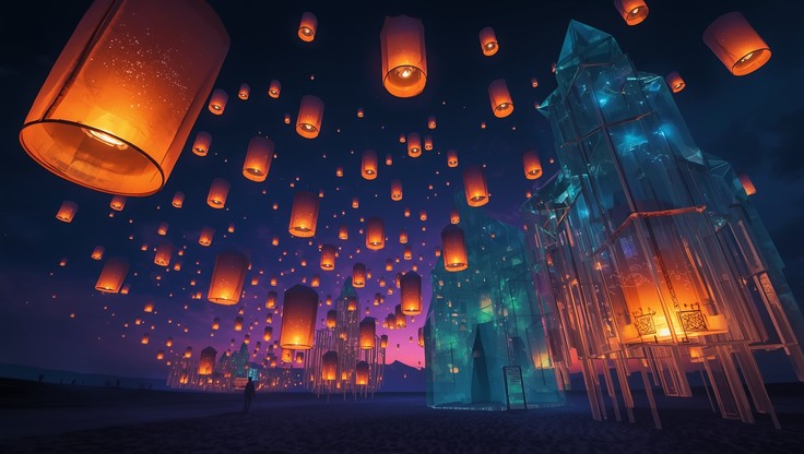 Download Celestial Lantern Dreams Image - Lanterns, Floating, Fantasy ...