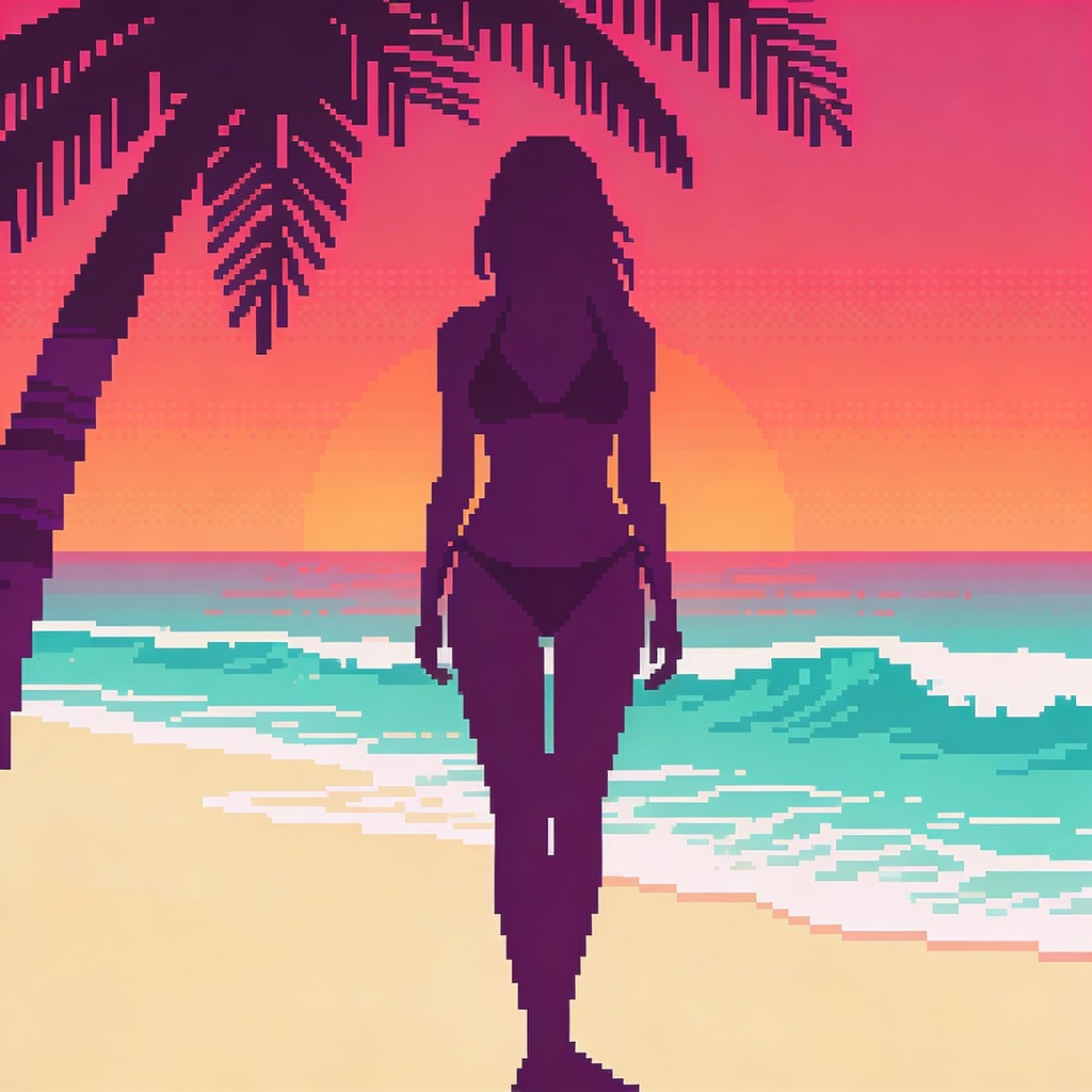 Free Retro Paradise Vibes Image - Pixel, Retro, Beach | Download at ...