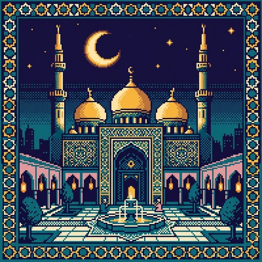 Free Pixel Mosque Twilight Image - Pixel, Mosque, Retro | Download at ...
