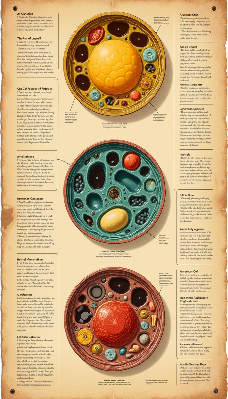 Ancient Cellular Design Free Vintage Cell Diagrams Image - Cellular, Vintage, Scientific ...