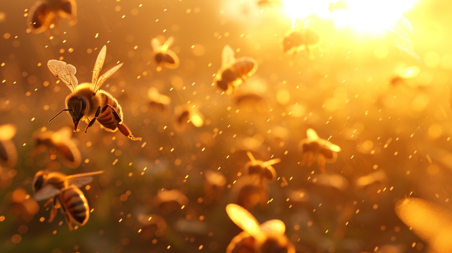 Free Bees in Flight Image - Bees, Flight, Sunset | Download at StockCake