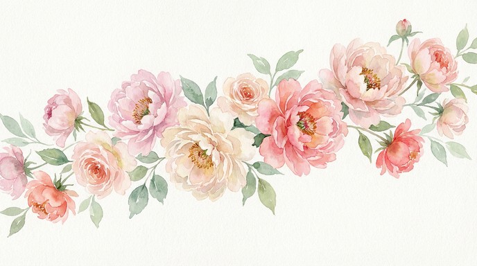 Free Romantic Watercolor Flowers Image - Watercolor, Flowers, Peonies ...