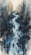 Free Urban River Flows Photo - Watercolor, Urban, Crowd | Download at ...
