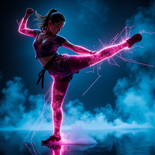 Neo Kick Free Neon Kick Warrior Image | Download at StockCake
