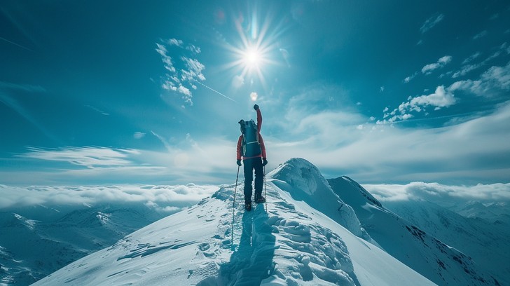 Summit Means Free Summiting the Peak Image - Mountains, Hiker, Snow | Download at ...
