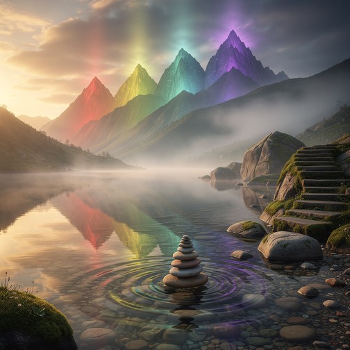 Free Rainbow Mountain Reflection Image - Landscape, Mountains, Rainbow ...