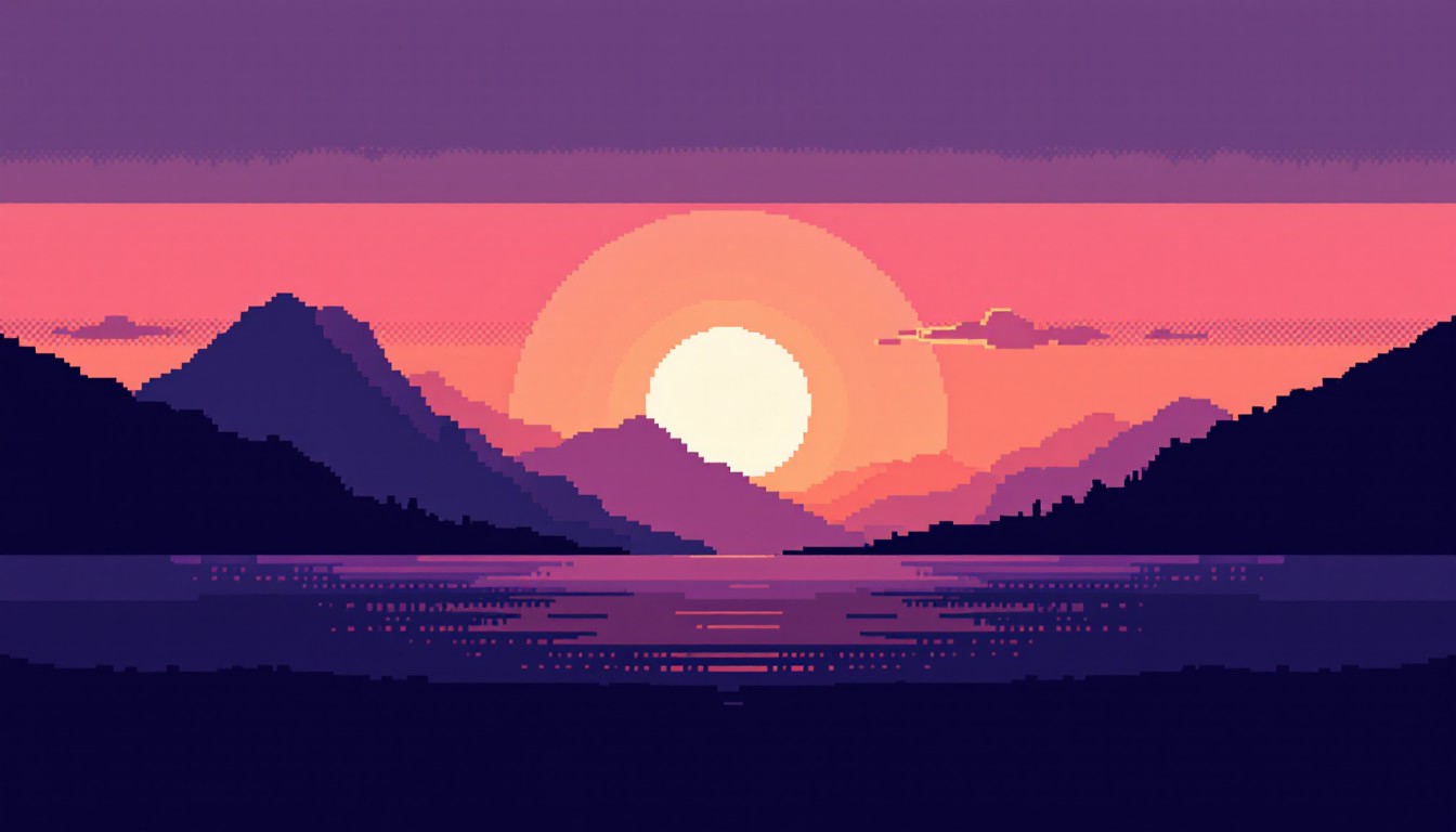 Free Pixelated Mountain Sunrise Image - Sunrise, Pixel, Mountains ...