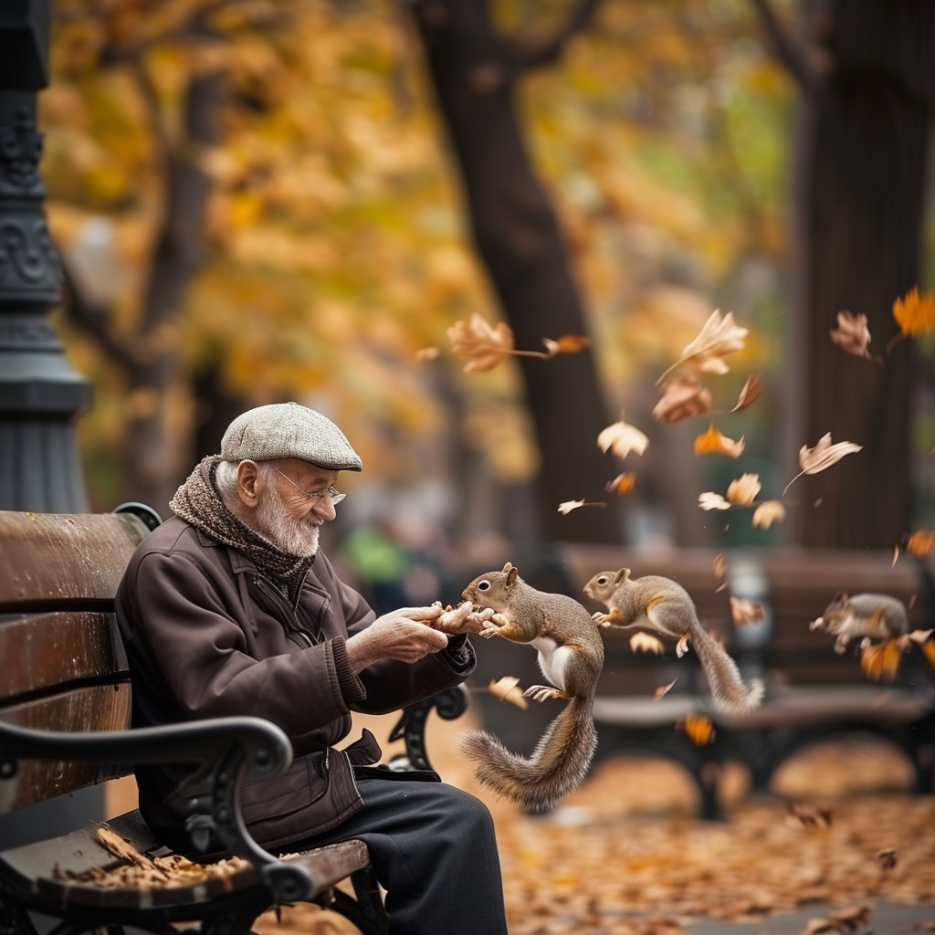 Free Autumn Squirrel Encounter Image - Autumn, Squirrels, Elderly ...