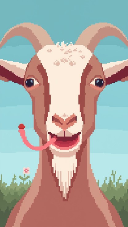 Pixel Style Goat Free Silly Goat Portrait Image - Goat, Pixel, Art | Download at StockCake