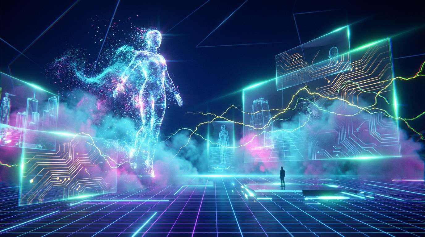 Free Ethereal Tech Landscape Image - Cyberpunk, Digital, Neon ...