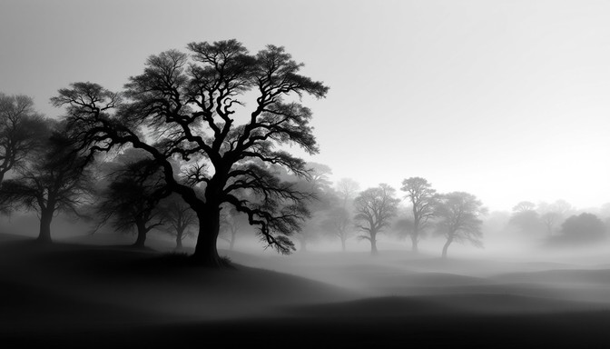 Free Misty Tree Silhouettes Image - Trees, Mist, Fog | Download at ...
