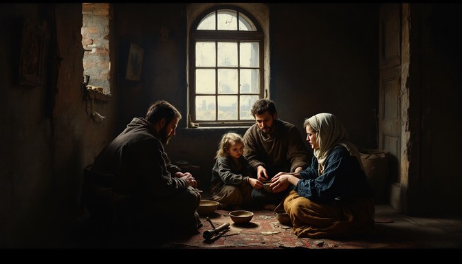 Free Family Breaking Bread Image - Historical, Dutch, Interior ...