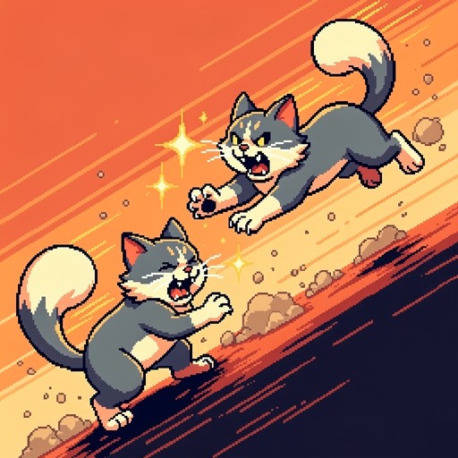 Free Pixel Cats Fighting Image - Cats, Pixel, Retro | Download at StockCake