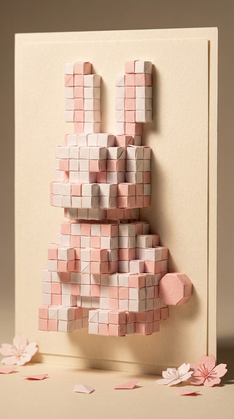 Free Pixelated Paper Bunny Image - Bunny, Rabbit, Paper | Download at ...