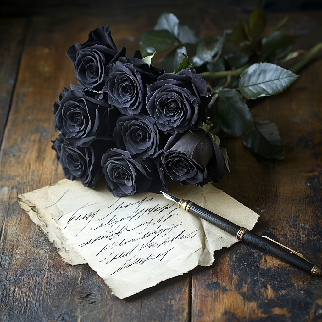Free Black roses arrangement Image - Roses, Black, Handwritten ...