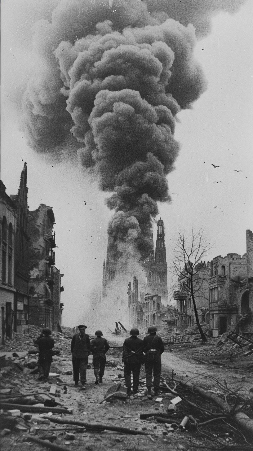 Deflagration Aftermath Free Historic explosion aftermath Image - Explosion, Destruction, Smoke ...